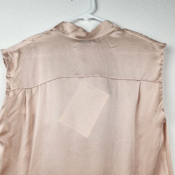 Sandro Paris Tank Size 2 US Size 6 Cream Sleeveless NWT 100% Silk Bow - Picture 5 of 12